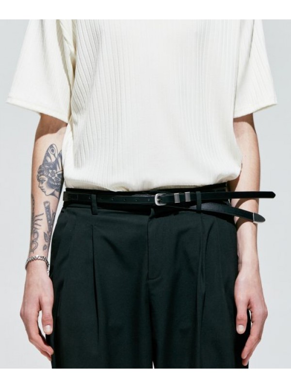 layered strap thin western belt