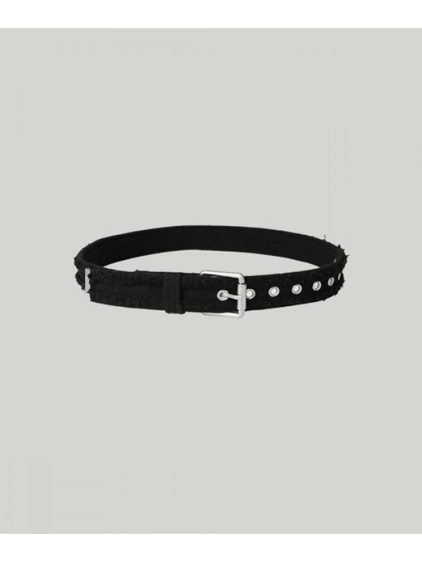 ROUGH CUTTING DENIM BELT - BLACK