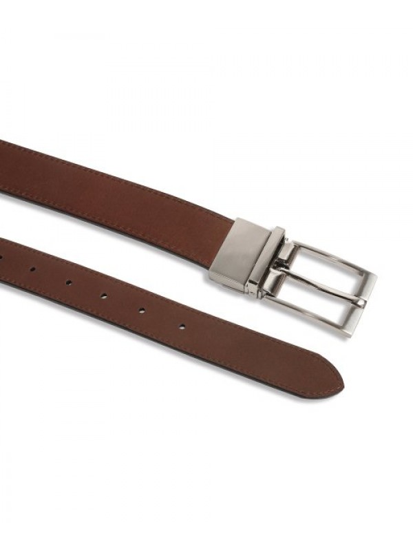 Cowhide Reversible Hard Leather Belt BLACK/BROWN