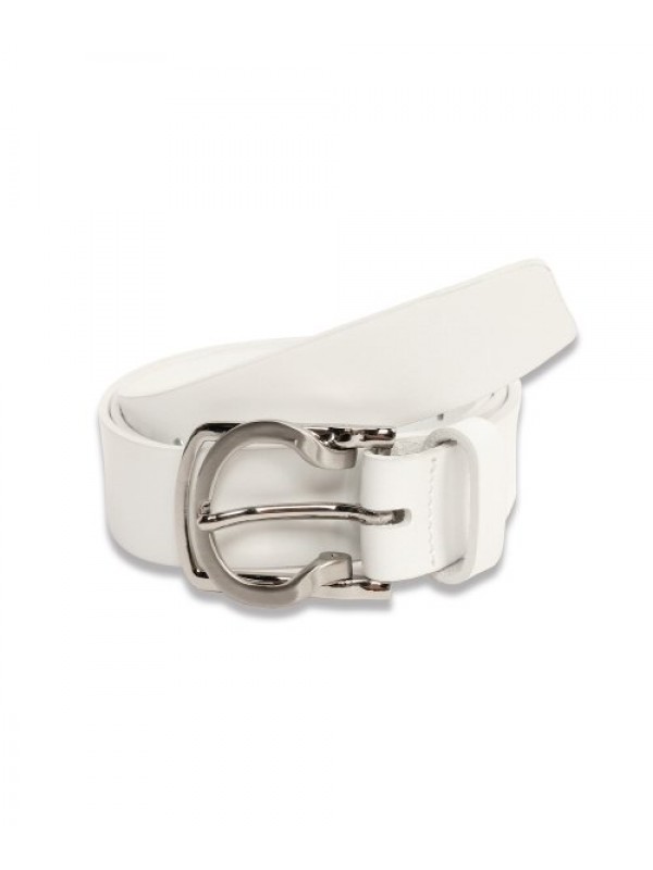 Double Head Hard Leather Belt WHITE