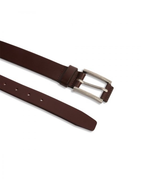 LEATHERTAG SQUARE HARD LEATHER BELT BROWN