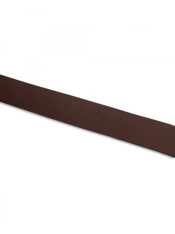 LEATHERTAG SQUARE HARD LEATHER BELT BROWN