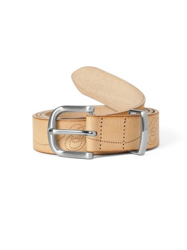 Dot Leather Belt Beige