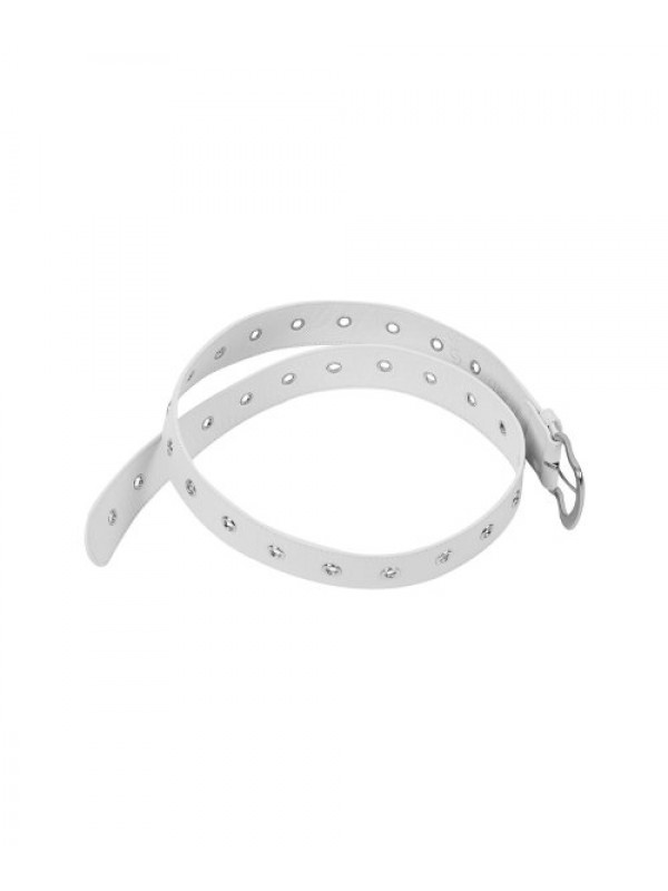 PUNCHING LEATHER BELT / WHITE