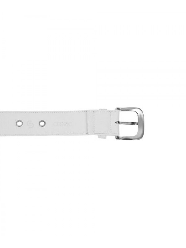 PUNCHING LEATHER BELT / WHITE