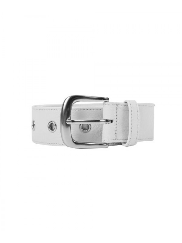 PUNCHING LEATHER BELT / WHITE