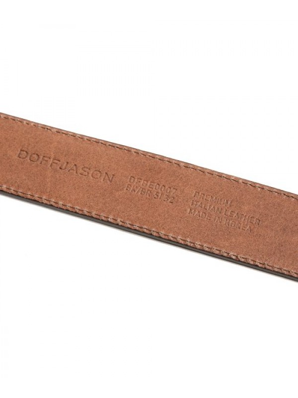 DOUBLE TIP VINTAGE HARD LEATHER BELT BROWN