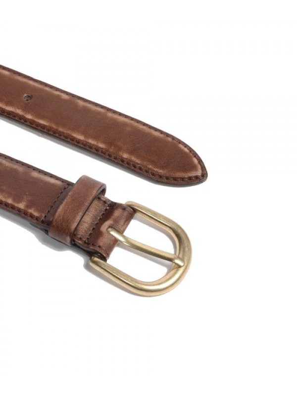 VINTAGE HARD LEATHER BELT BROWN