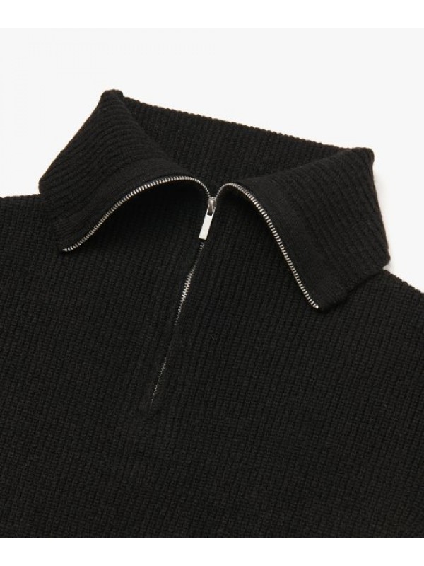 Wool Turtleneck Warmer - Black