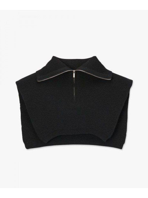 Wool Turtleneck Warmer - Black