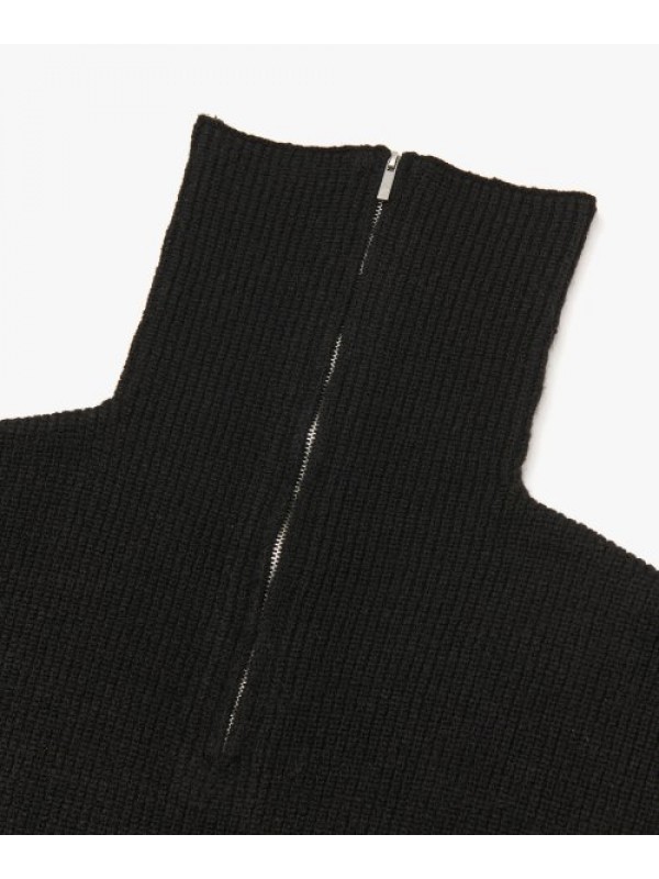 Wool Turtleneck Warmer - Black