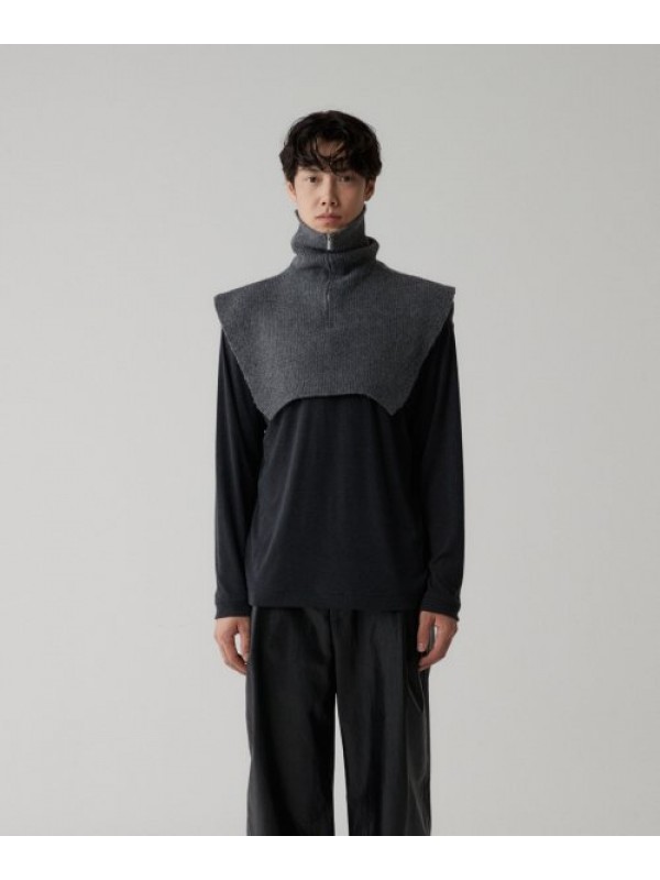 Wool Turtleneck Warmer - Charcoal