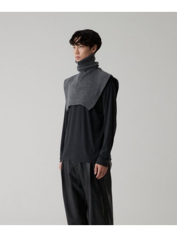 Wool Turtleneck Warmer - Charcoal