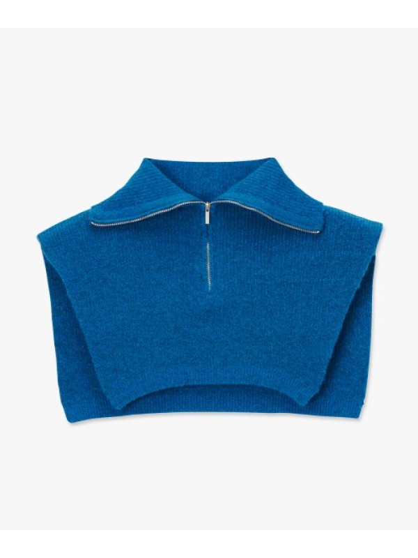 Wool Turtleneck Warmer - Deep Blue