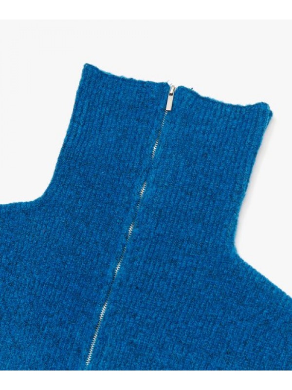 Wool Turtleneck Warmer - Deep Blue