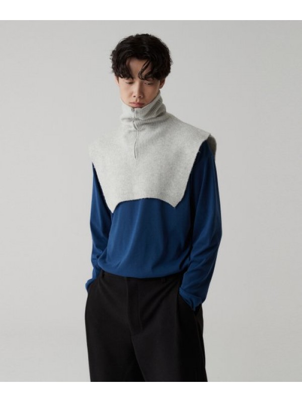 Wool Turtleneck Warmer - Gray