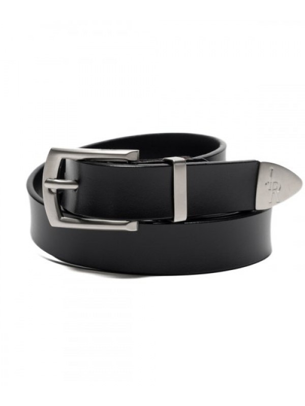 Steel Tip Cow Leather Belt [BLACK]