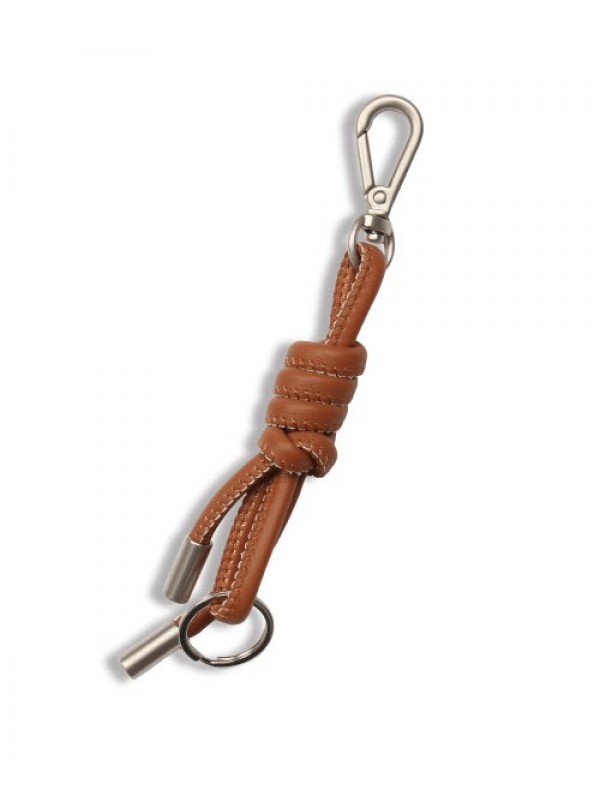 Knotted Leather Keyring CAMEL