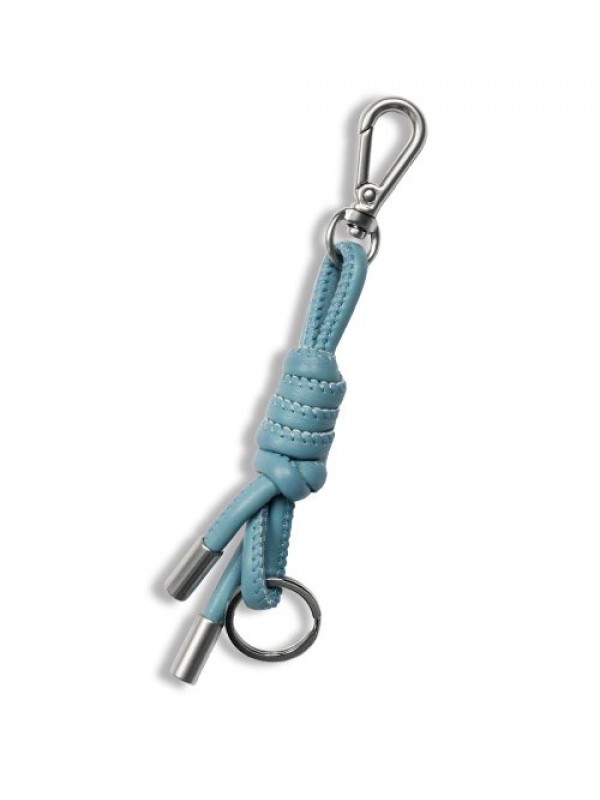 LEATHER KEYRING BLUE