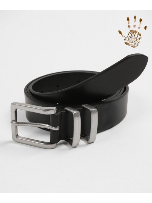 Minimal Square Double Steel Hard Leather Belt