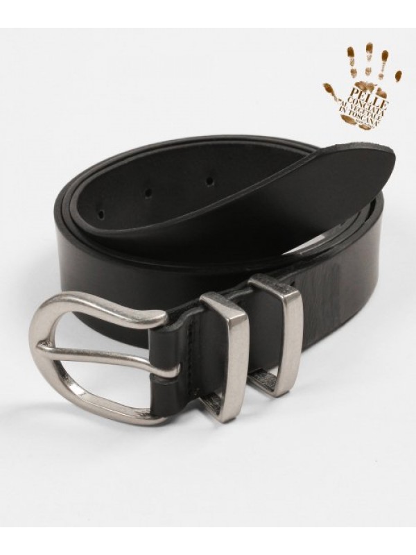 MINIMAL DOUBLE STEEL HARD LEATHER BELT