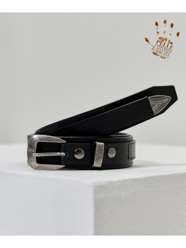 Minimal Layered Hard Leather Belt