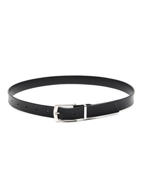 Oblique Minimal Leather Belt [BLACK]