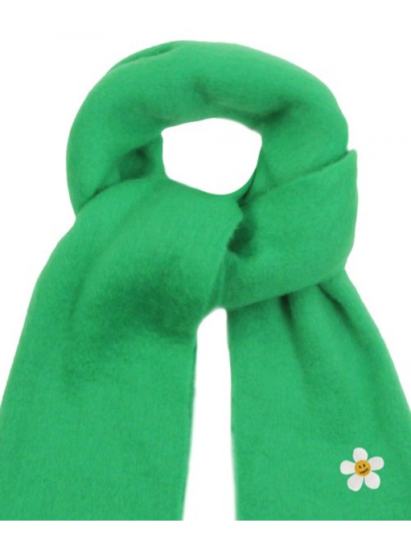 [UNISEX] Flower Dot embroidered Bold Scarf_Green