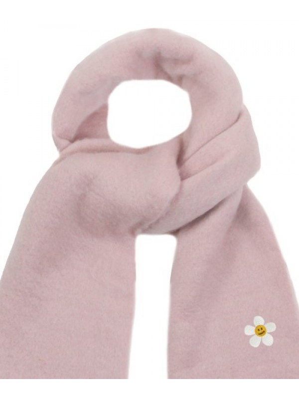 [UNISEX] Flower Dot embroidered Bold Scarf_Pink