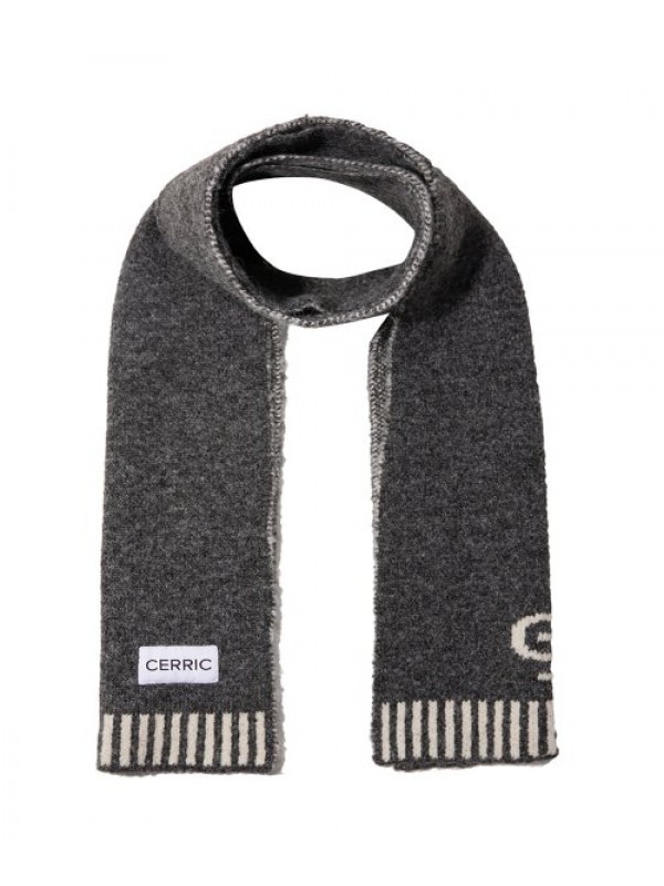 LOGO KNITTING MUFFLER / CHARCOAL