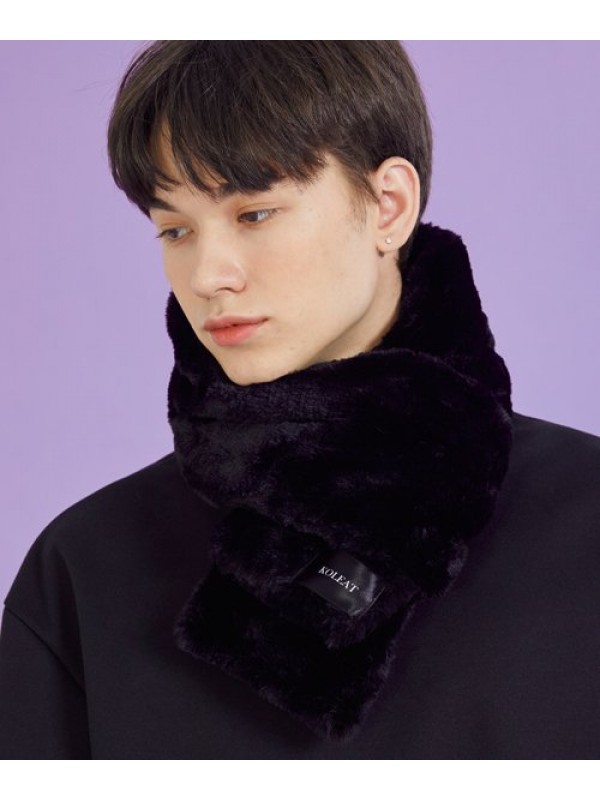 MEN Daily Warm Heating Fur Scarf [BLACK] Winter ver.