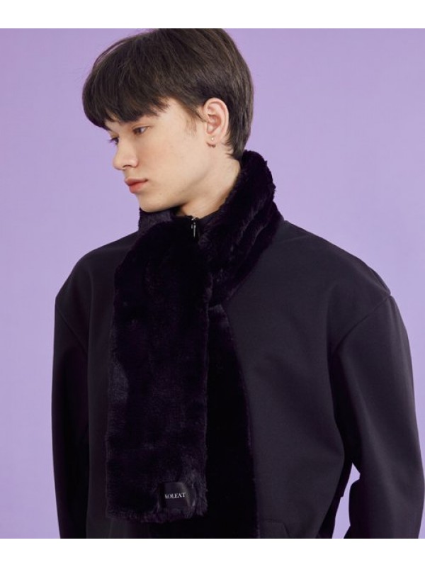 MEN Daily Warm Heating Fur Scarf [BLACK] Winter ver.