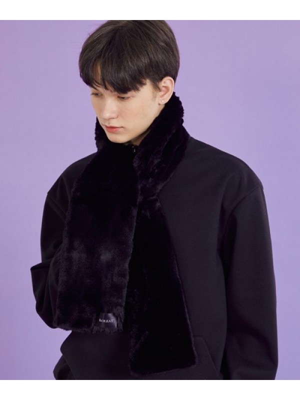 MEN Daily Warm Heating Fur Scarf [BLACK] Winter ver.