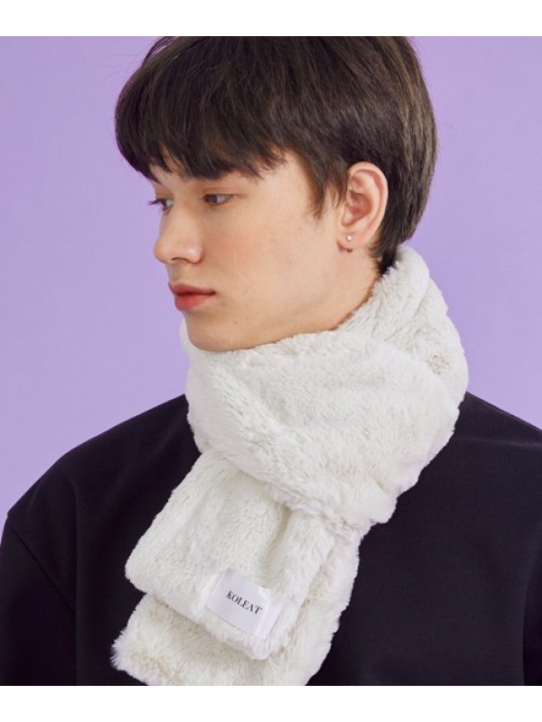 MEN Daily Warm Heating Fur Scarf [IVORY] Winter ver.