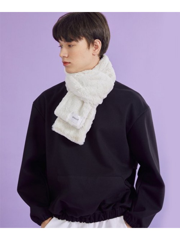 MEN Daily Warm Heating Fur Scarf [IVORY] Winter ver.