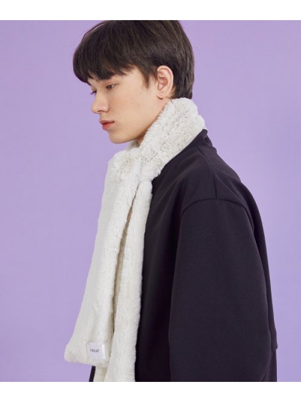 MEN Daily Warm Heating Fur Scarf [IVORY] Winter ver.