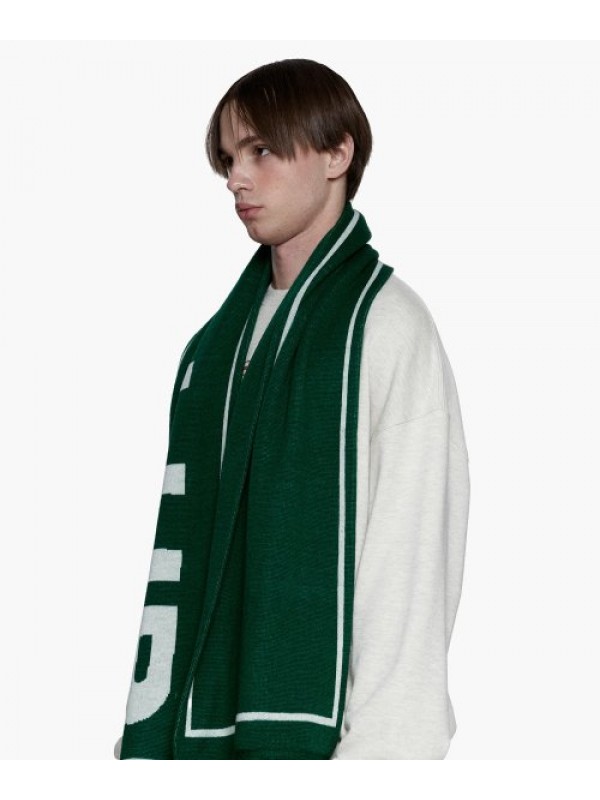 BLUR LOGO WOOL MUFFLER - GREEN