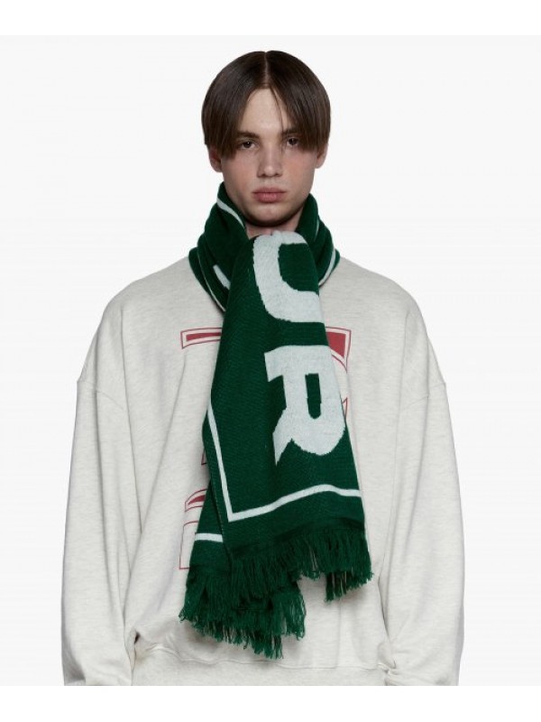 BLUR LOGO WOOL MUFFLER - GREEN