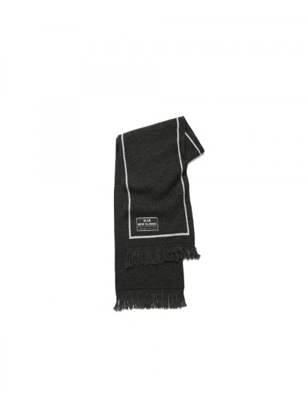 BLUR LOGO WOOL MUFFLER - CHARCOAL