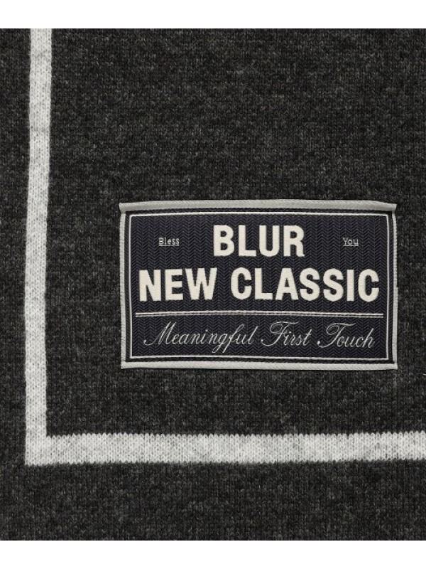 BLUR LOGO WOOL MUFFLER - CHARCOAL